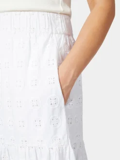 CARE BY ME Damenrock Lochstickerei Weiß Online