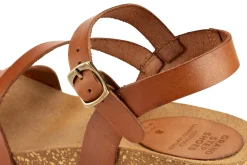 Grand Step Shoes Damensandale Keilabsatz Cognac Hot