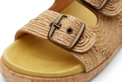 Werner Schuhe Damensandale Raffia Natur Outlet