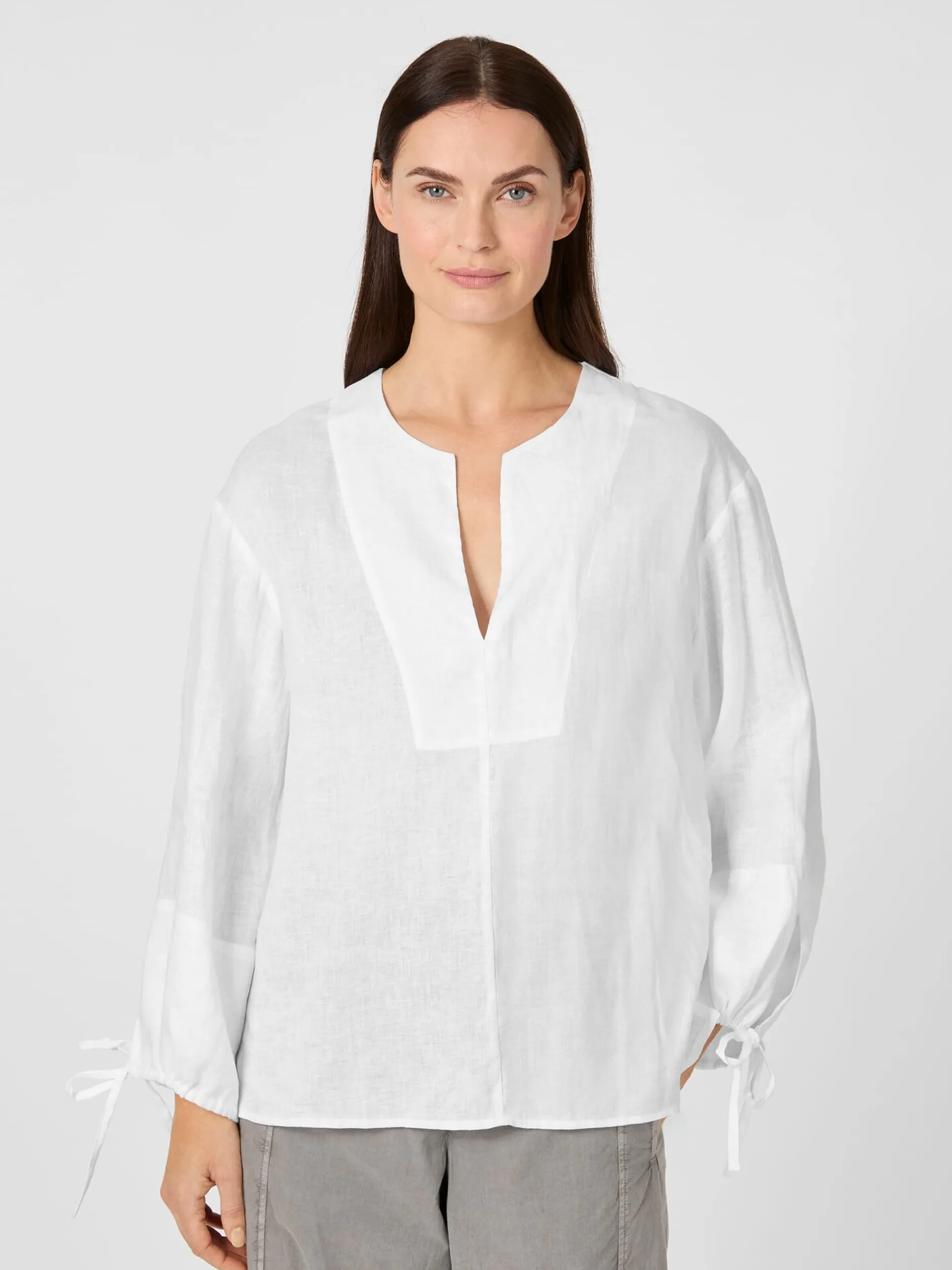 Ecoalf Damen-Schlupfbluse Leinen Weiß Sale