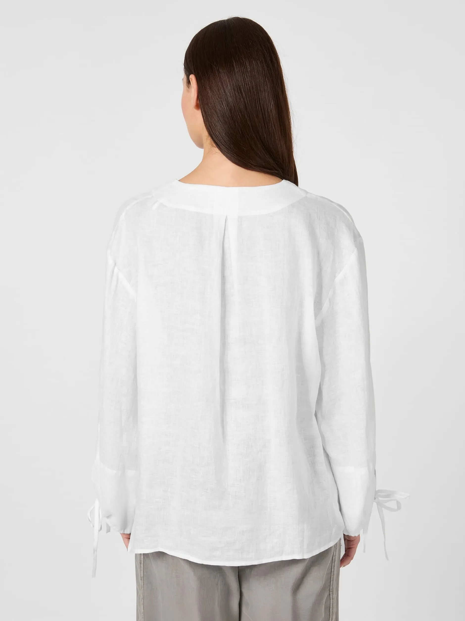 Ecoalf Damen-Schlupfbluse Leinen Weiß Sale
