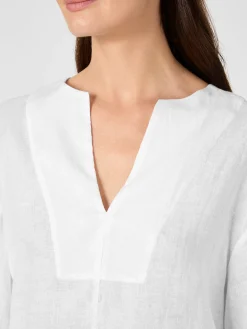 Ecoalf Damen-Schlupfbluse Leinen Weiß Sale