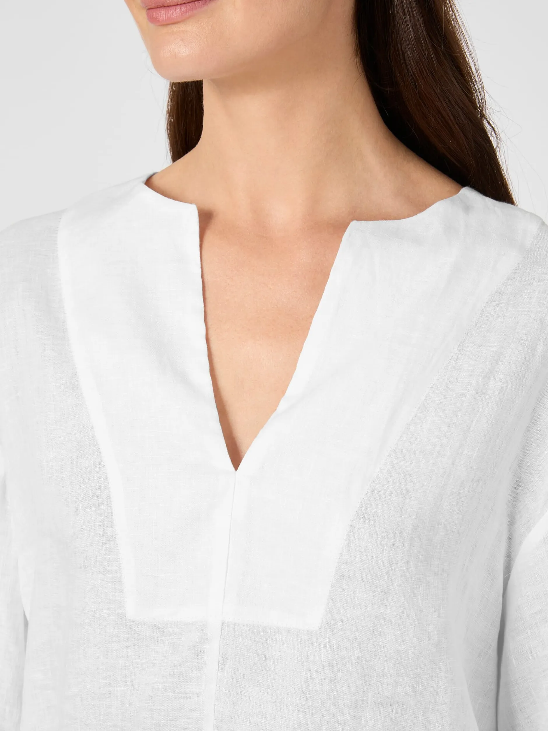 Ecoalf Damen-Schlupfbluse Leinen Weiß Sale