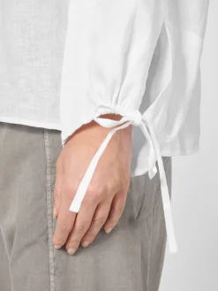 Ecoalf Damen-Schlupfbluse Leinen Weiß Sale