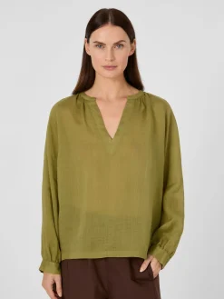 LANIUS Damen-Schlupfbluse Ramie Oliv Sale