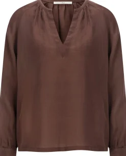 LANIUS Damen-Schlupfbluse Ramie Braun New