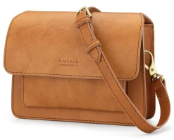 O My Bag Damen-Schultertasche klein Cognac