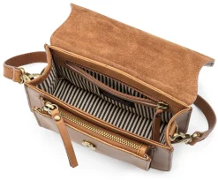 O My Bag Damen-Schultertasche klein Cognac