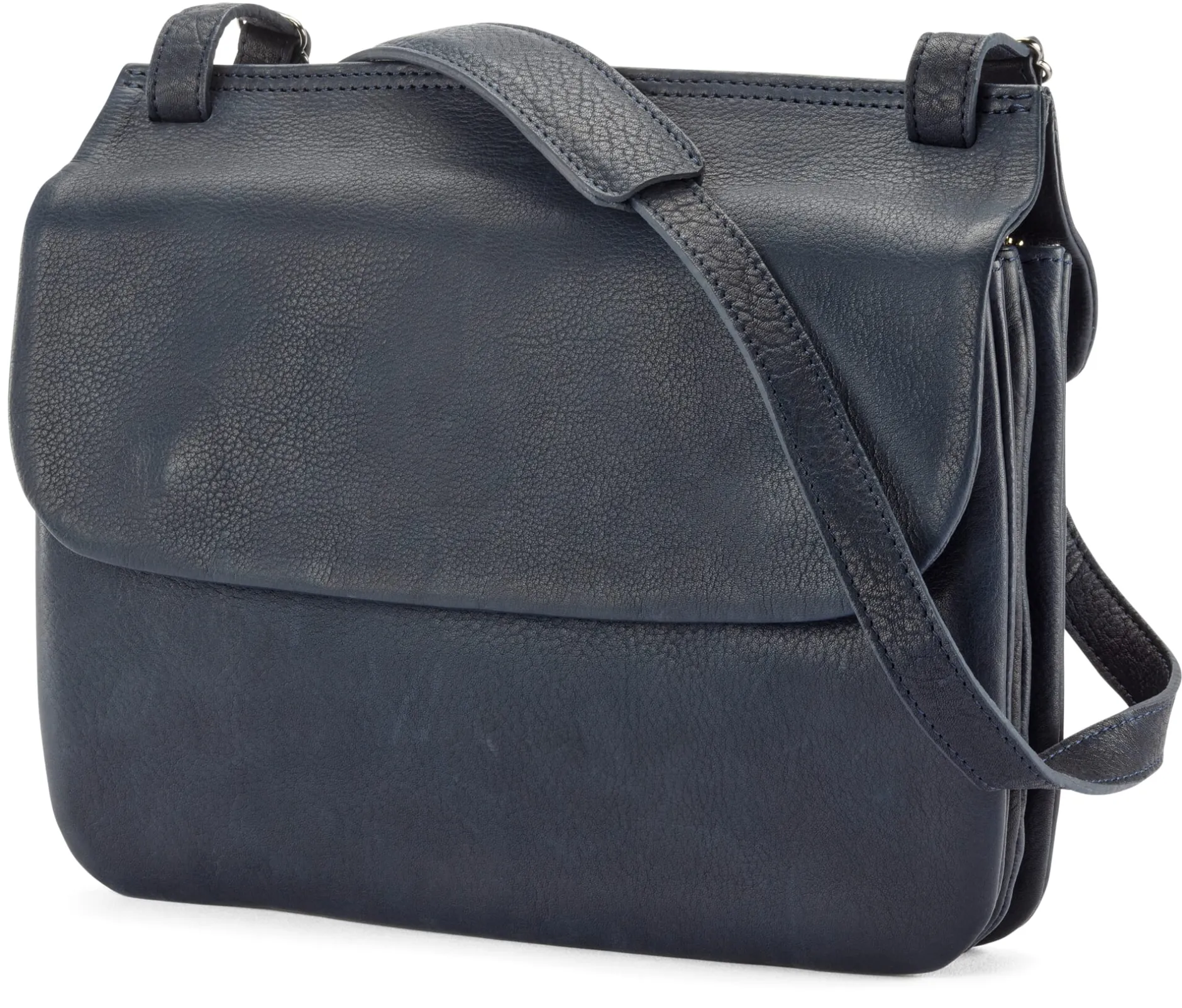 Harold’s Lederwaren Damen-Schultertasche Rindleder Dunkelblau Best