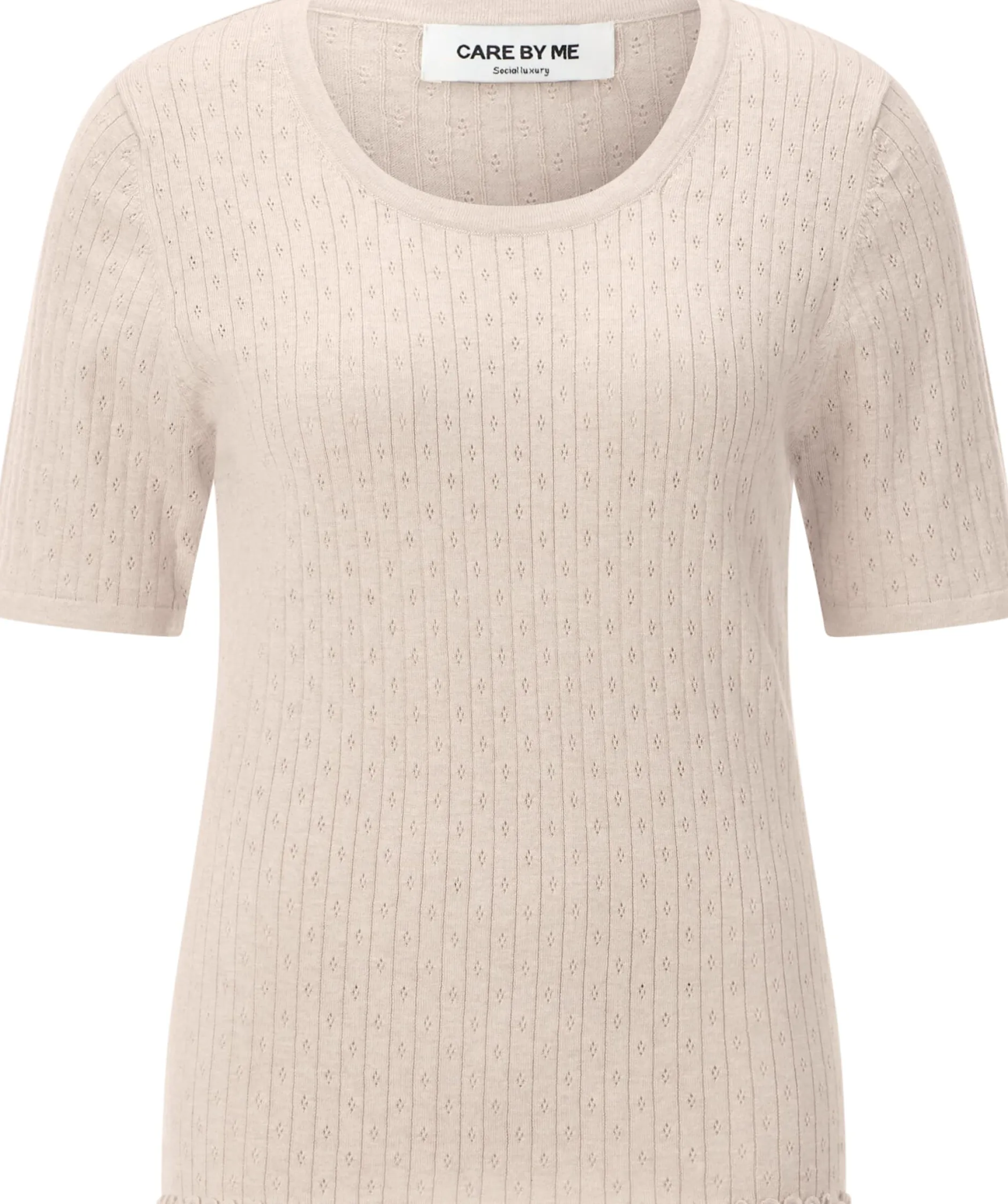 CARE BY ME Damenshirt Ajourstrick mit Seide Natur Sale