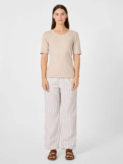 CARE BY ME Damenshirt Ajourstrick mit Seide Natur Sale