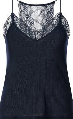 LANIUS Damen-Spitzentop Dunkelblau Clearance