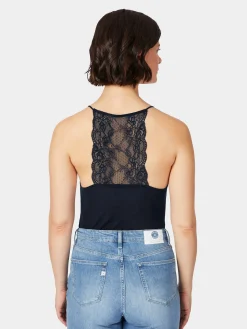 LANIUS Damen-Spitzentop Dunkelblau Clearance