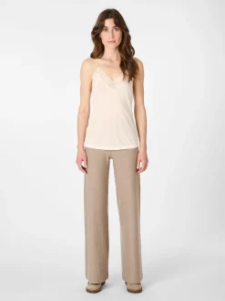 LANIUS Damen-Spitzentop Naturweiß New