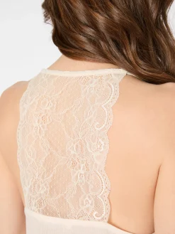 LANIUS Damen-Spitzentop Naturweiß New