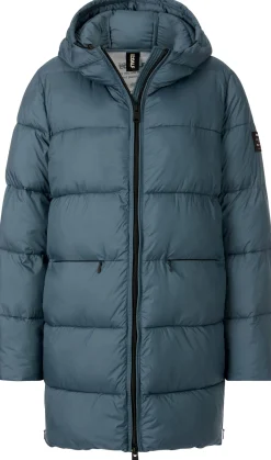 Ecoalf Damen-Steppjacke lang Petrol Clearance