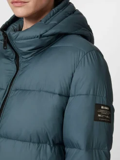 Ecoalf Damen-Steppjacke lang Petrol Clearance