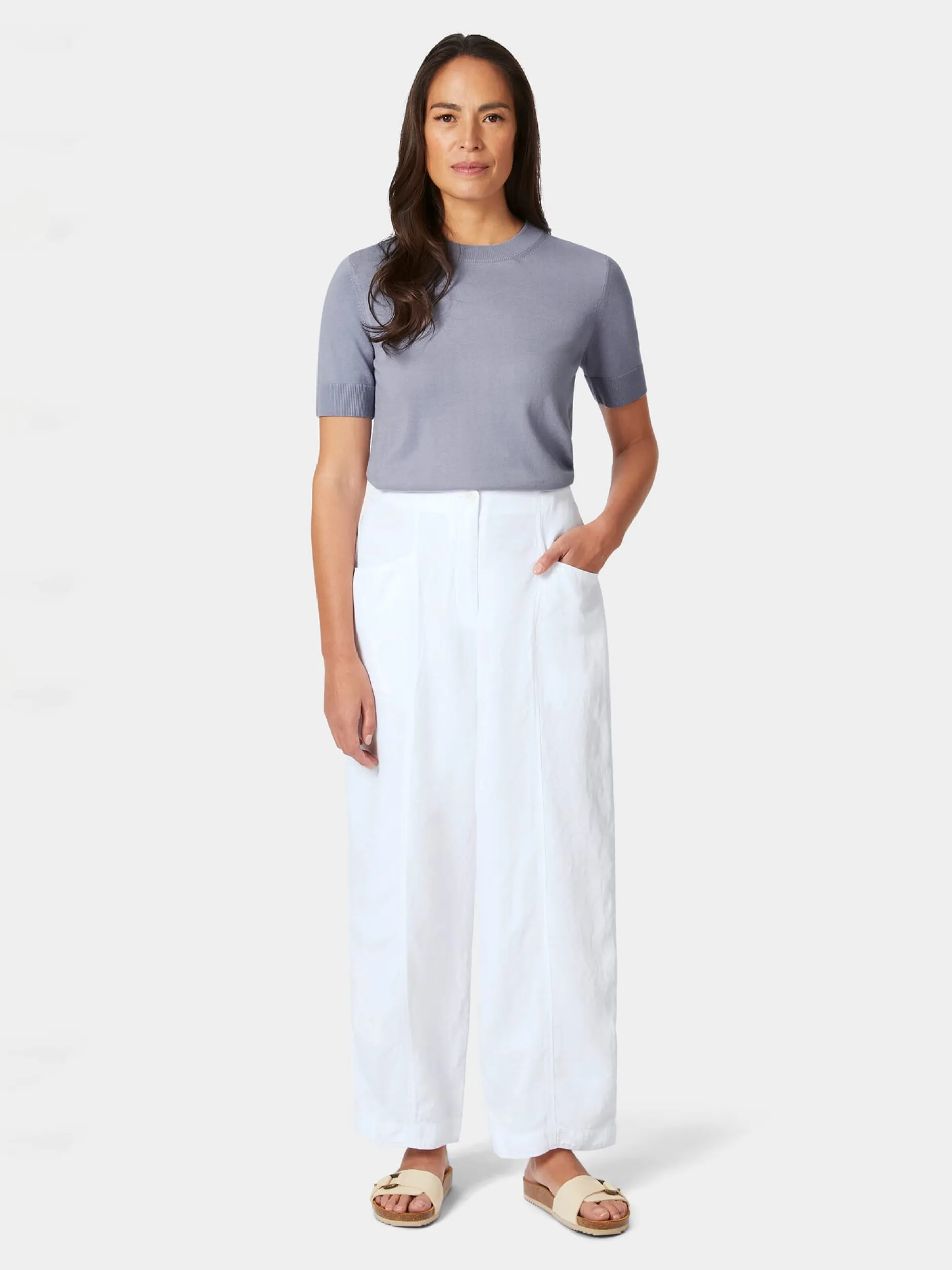 Oska Damen-Stoffhose Weiß Hot