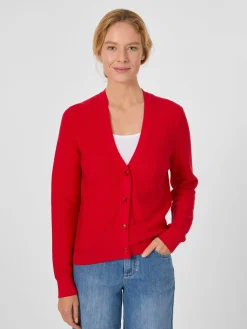 Armedangels Damen-Strickcardigan Baumwolle Rot Discount