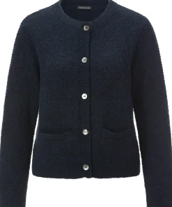 Les Racines du Ciel Damen-Strickjacke Alpaka Dunkelblau