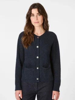 Les Racines du Ciel Damen-Strickjacke Alpaka Dunkelblau