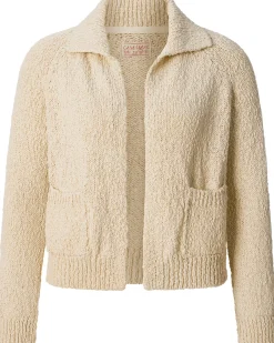 Maglificio GRP Damen-Strickjacke mit Kragen Naturweiß Online