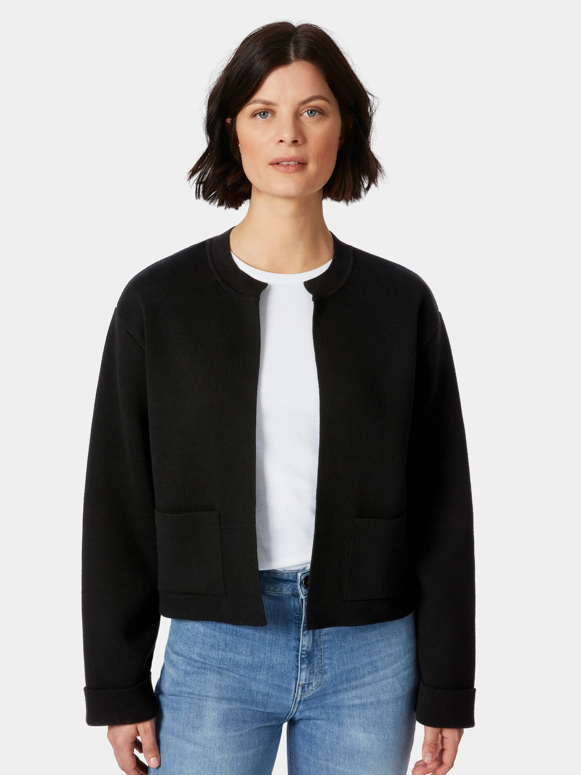 LANIUS Damen-Strickjacke Punto Milano Schwarz Best