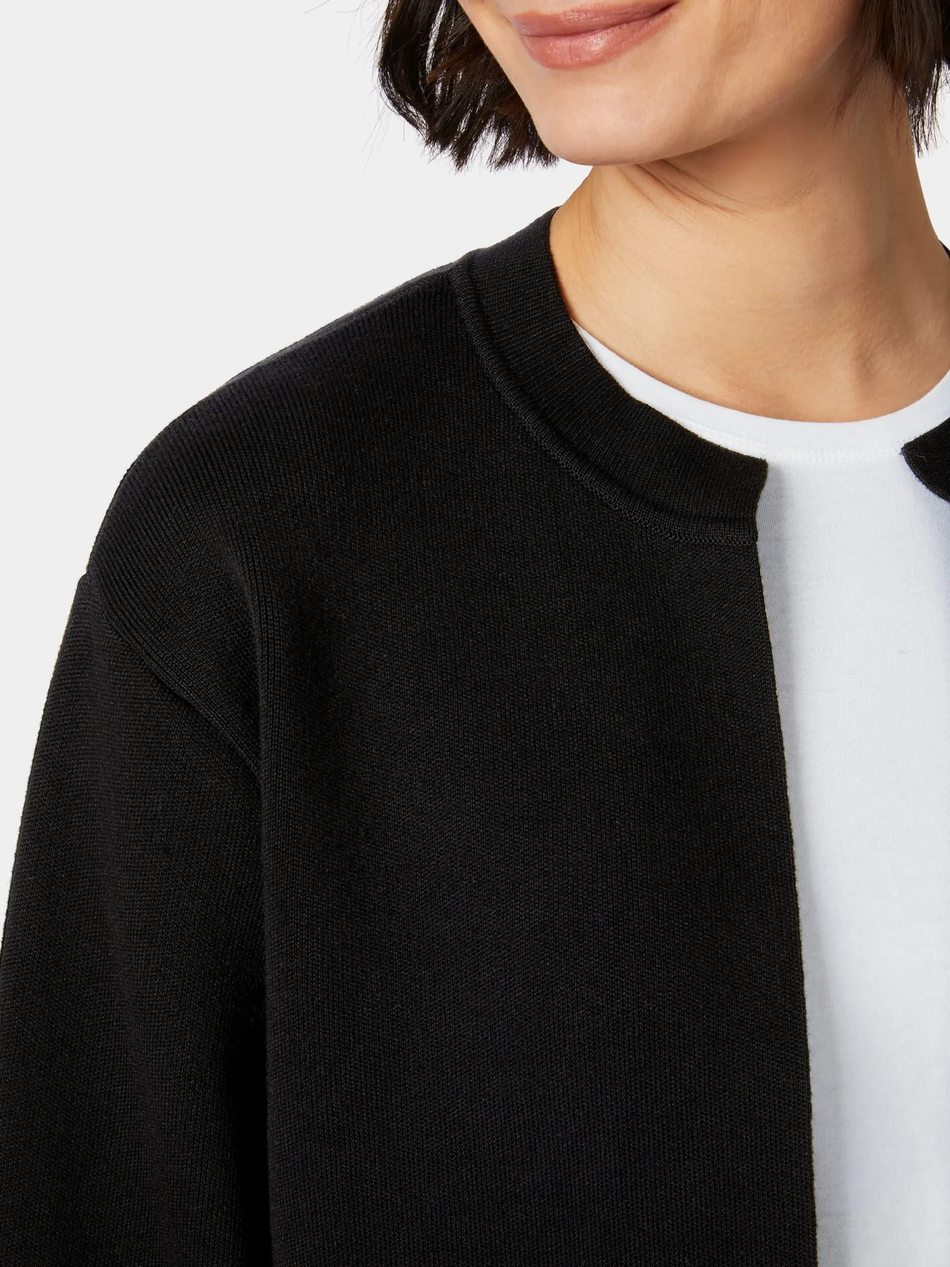 LANIUS Damen-Strickjacke Punto Milano Schwarz Best