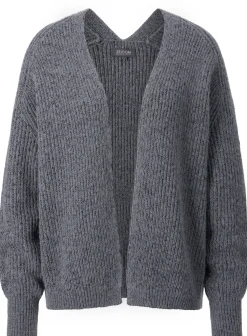 Seldom Damen-Strickjacke Rippe Anthrazit New