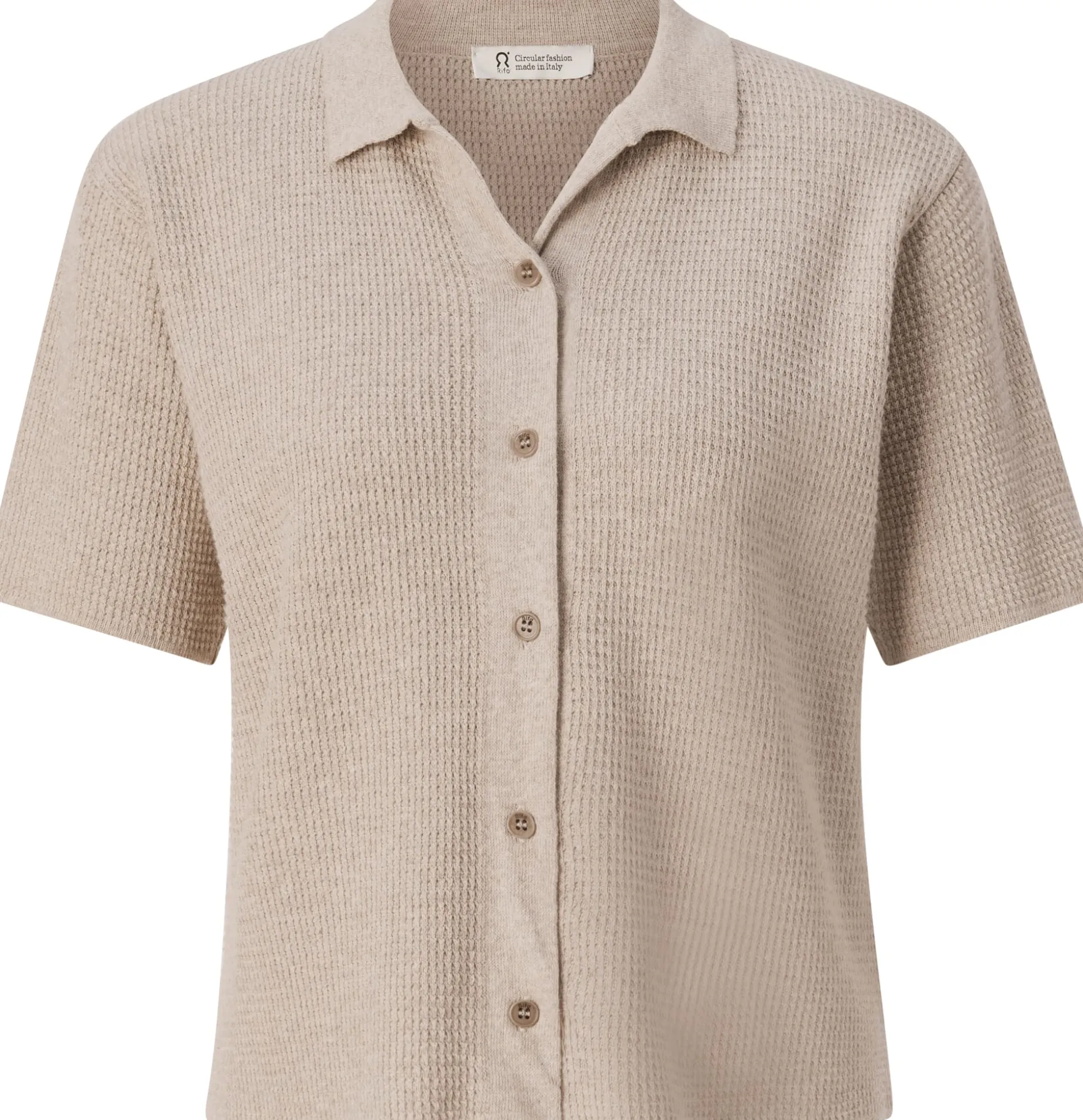 Rifò Damen-Strickpolo geknöpft Natur Sale