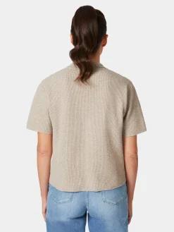 Rifò Damen-Strickpolo geknöpft Natur Sale