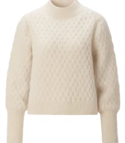 LANIUS Damen-Strickpullover Alpaka Naturweiß Best
