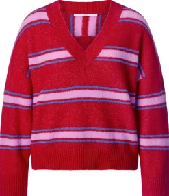 LANIUS Damen-Strickpullover gestreift Rot New