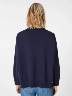 LANIUS Damen-Strickpullover V-Ausschnitt Navy Online