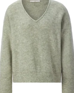 LANIUS Damen-Strickpullover V-Ausschnitt Hellgrün Online