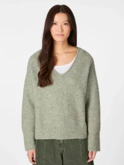 LANIUS Damen-Strickpullover V-Ausschnitt Hellgrün Online