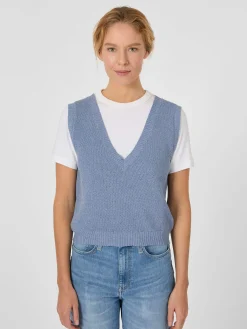 Rifò Damen-Strickpullunder Hellblau Best