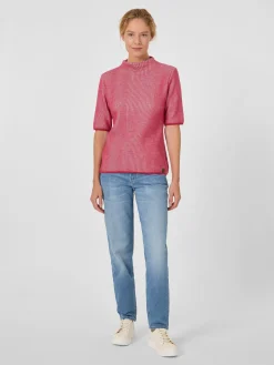 Stapf Damen-Strickshirt Halbarm Rot