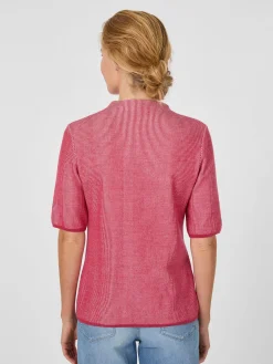 Stapf Damen-Strickshirt Halbarm Rot