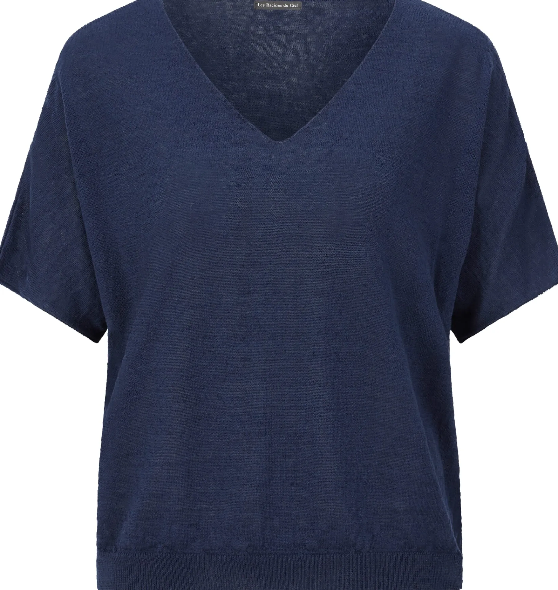 Les Racines du Ciel Damen-Strickshirt V-Ausschnitt Navy Online