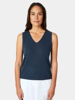 Les Racines du Ciel Damen-Stricktop Blau Clearance