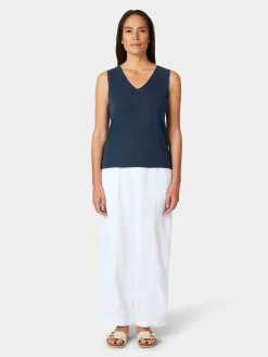 Les Racines du Ciel Damen-Stricktop Blau Clearance