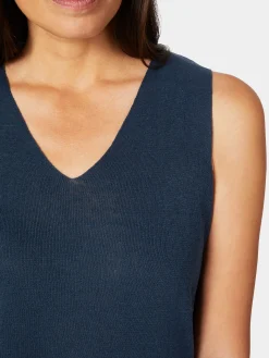 Les Racines du Ciel Damen-Stricktop Blau Clearance