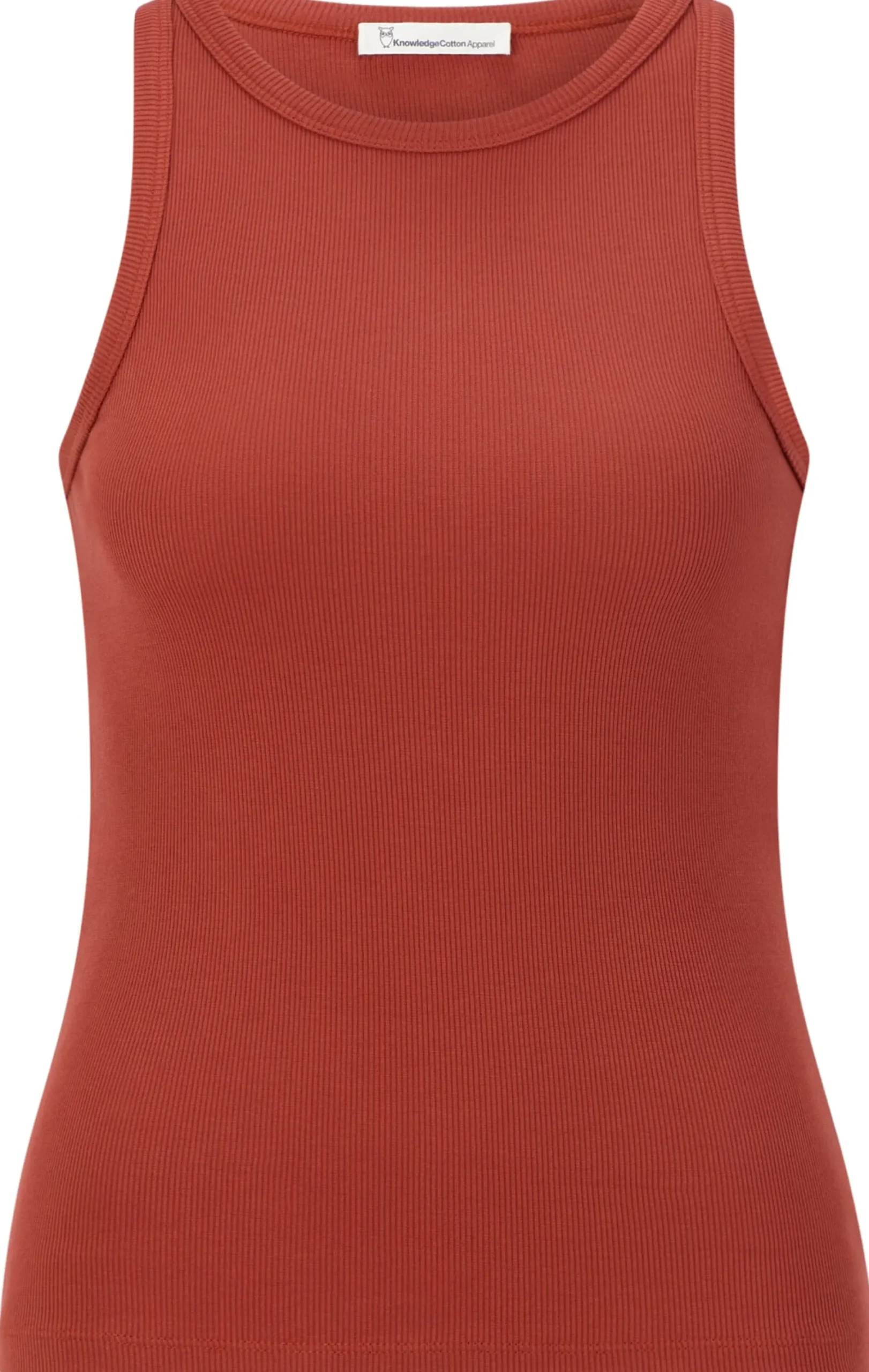 Knowledge Cotton Apparel Damentop Doppelripp Rostrot Sale