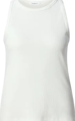 Knowledge Cotton Apparel Damentop Doppelripp Naturweiß Best