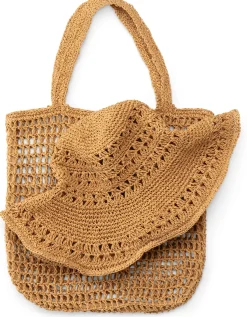 CARE BY ME Damen-Tote Bag Raffia, natur Hot