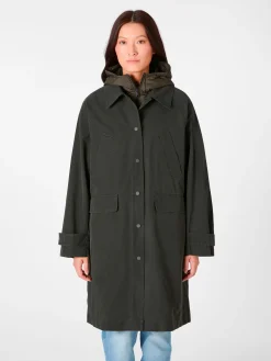 Ecoalf Damen-Trenchcoat 2in1 mit Weste Oliv Outlet