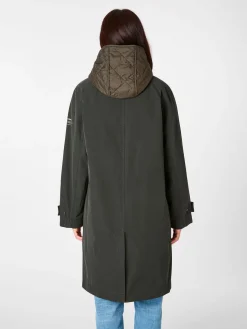 Ecoalf Damen-Trenchcoat 2in1 mit Weste Oliv Outlet