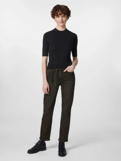 Armedangels Damen-T-Shirt Rippe Schwarz