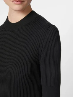 Armedangels Damen-T-Shirt Rippe Schwarz